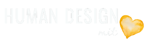 Logo von Human Design mit Herz in weiß, für dunkle Hintergründe