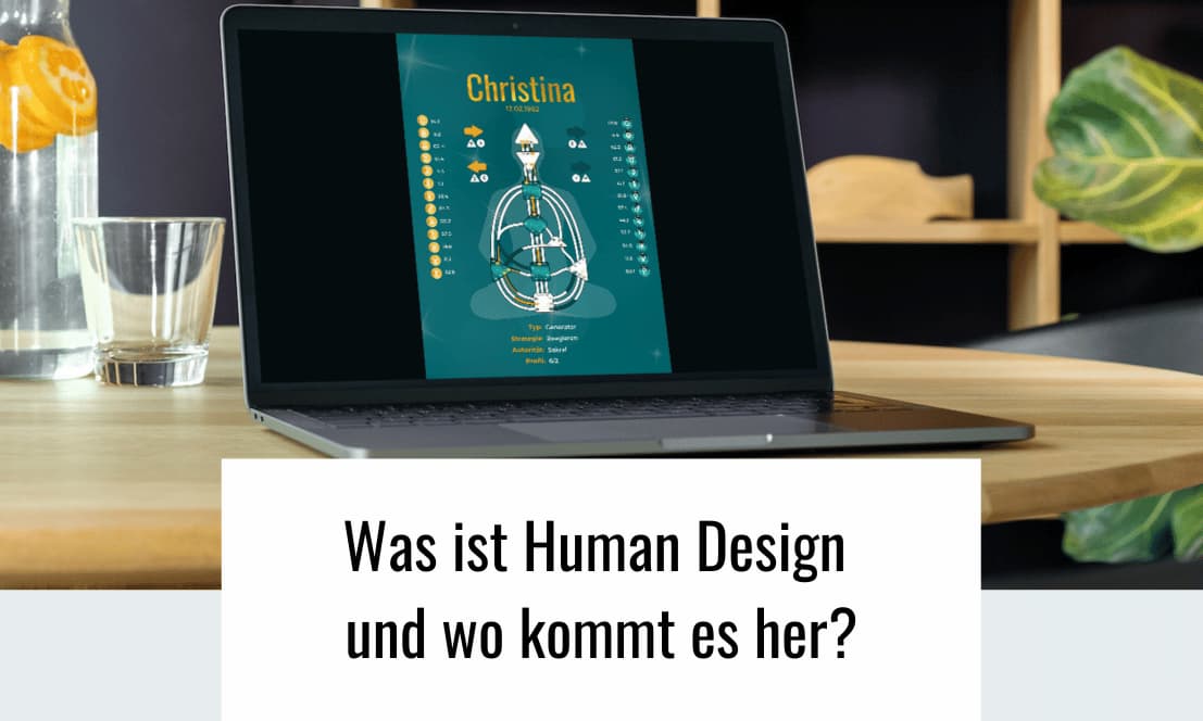 Laptop mit Human Design Chart