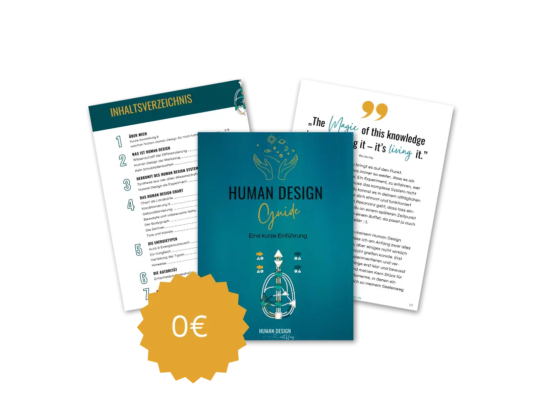 Human Design Guide - Eine kurze Einführung, abgebildet mit Seitenvorschau und 0 € Preisangabe