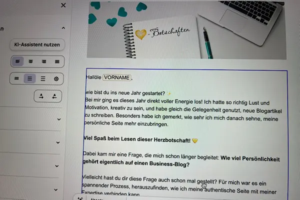 Newsletter geplant Dein Blog für Human Design und Persönlichkeitsentwicklung