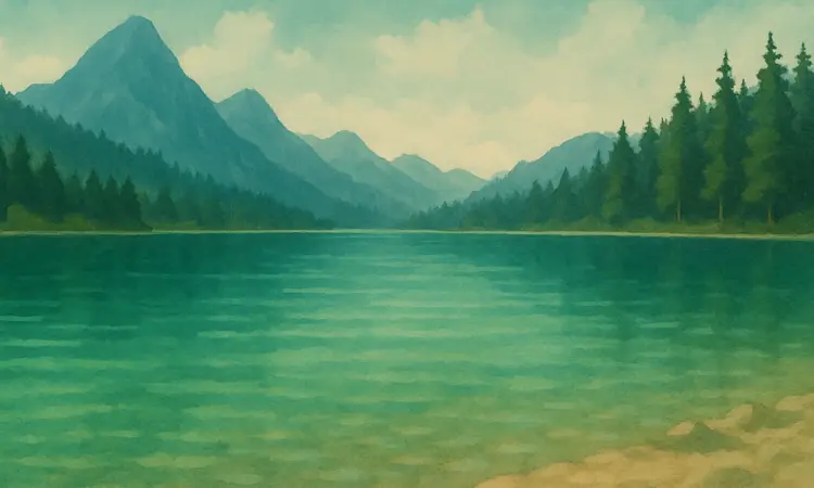 Bergsee, im Hintergrund die Beere, von Wald umrandet